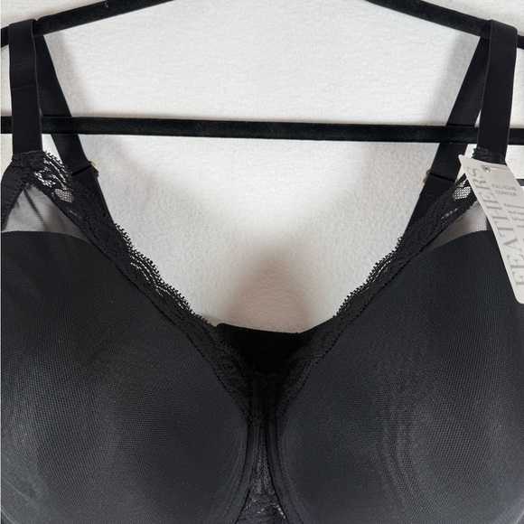 NATORI FEATHERS FULL FIGURE CONTOUR UNDERWIRE BRA - BLACK. Size 40H - Picture 5 of 7
